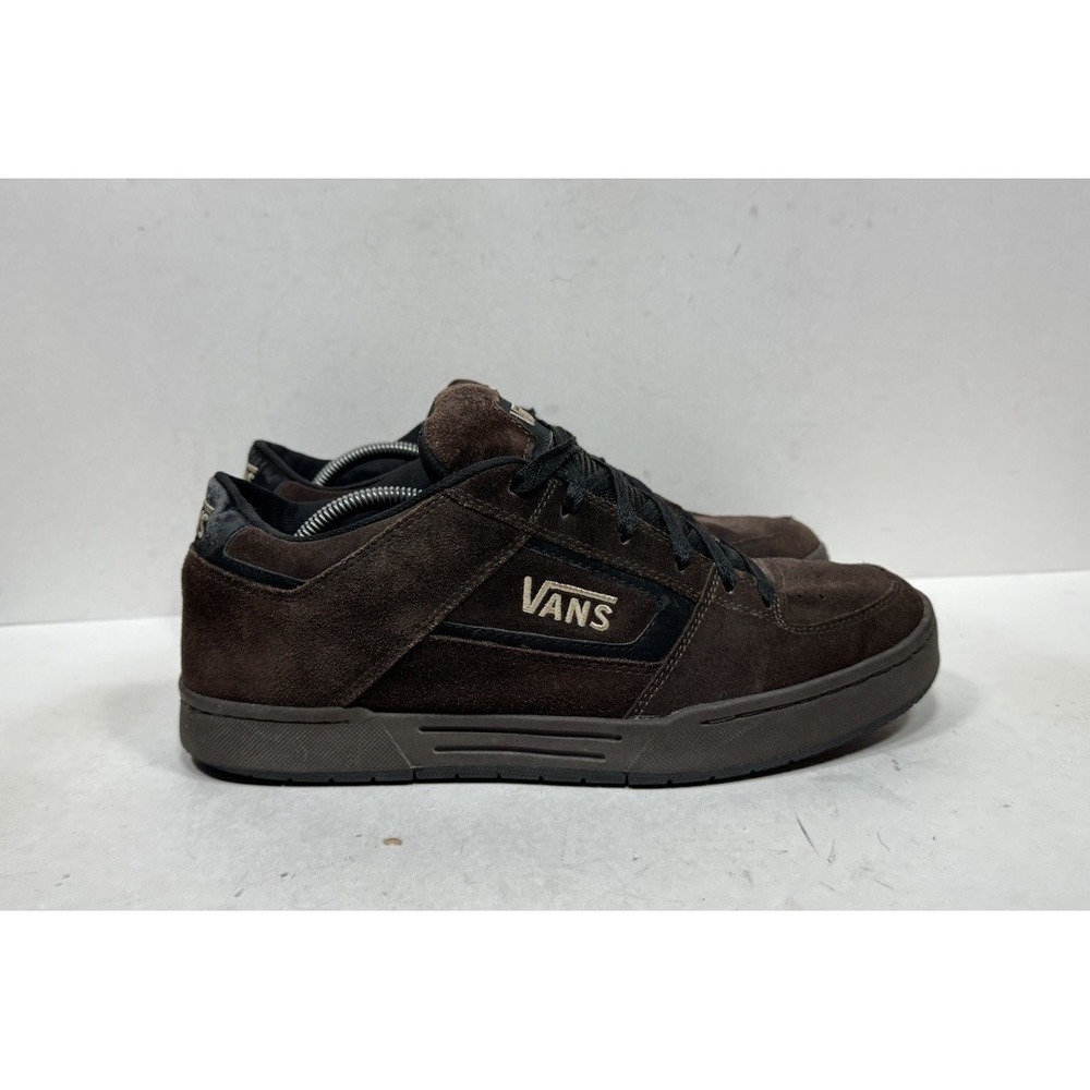 Vintage Vans Churchill Sneakers Mens Size 12 Brown Suede Y2K Fat Tongue Skate